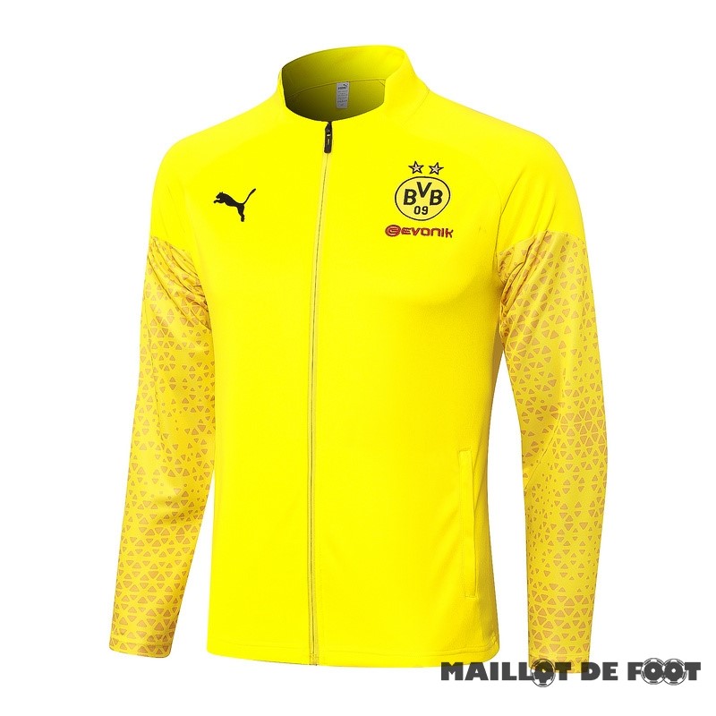 Foot Maillot Pas Cher Ensemble Complet longue fermeture éclair vêtements De Sport Borussia Dortmund 2023 2024 Jaune