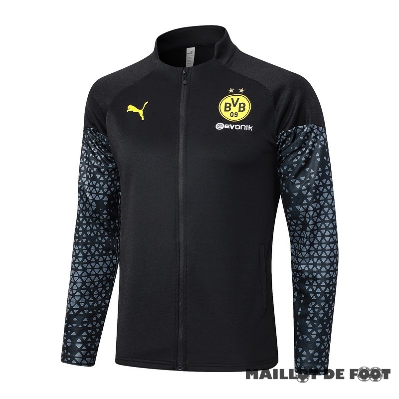 Foot Maillot Pas Cher Ensemble Complet longue fermeture éclair vêtements De Sport Borussia Dortmund 2023 2024 Noir Gris