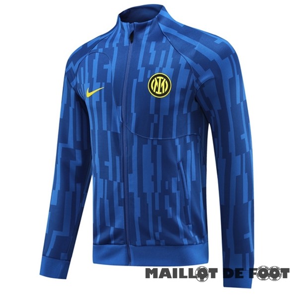 Foot Maillot Pas Cher Ensemble Complet longue fermeture éclair vêtements De Sport Inter Milán 2023 2024 I Bleu