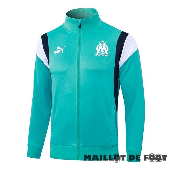 Foot Maillot Pas Cher Ensemble Complet longue fermeture éclair vêtements De Sport Marsella 2023 2024 Vert Blanc