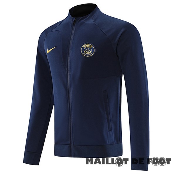 Foot Maillot Pas Cher Ensemble Complet longue fermeture éclair vêtements De Sport Paris Saint Germain 2023 2024 Bleu II Marine