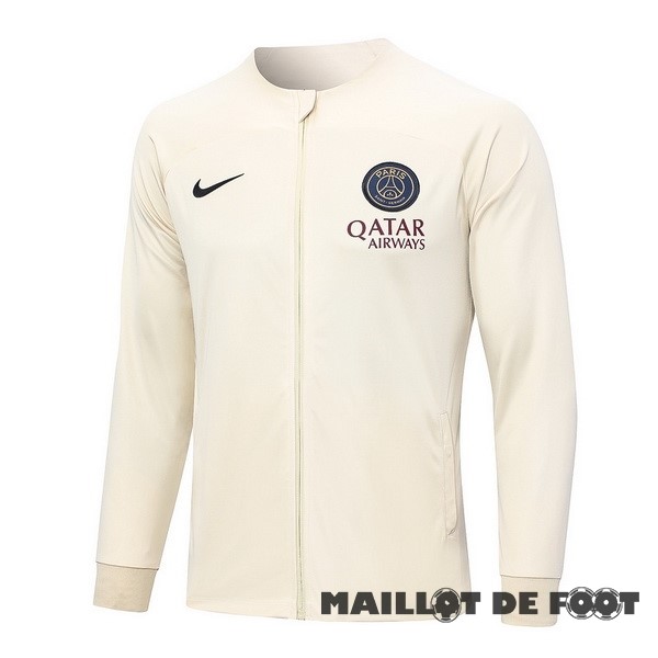 Foot Maillot Pas Cher Ensemble Complet longue fermeture éclair vêtements De Sport Paris Saint Germain 2023 2024 Jaune