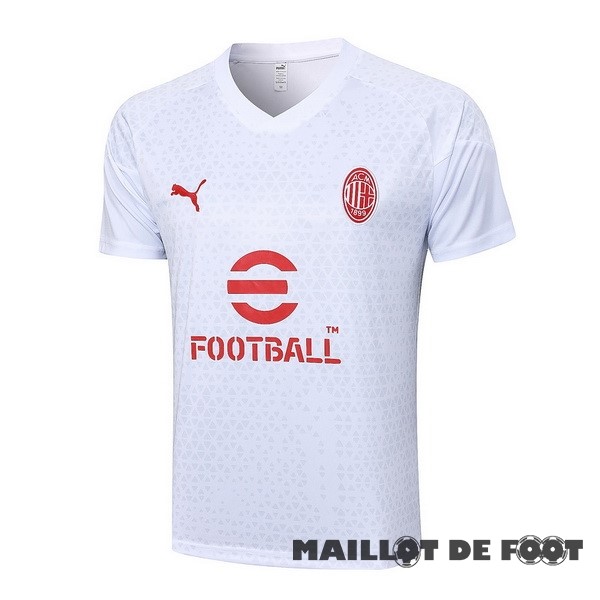 Foot Maillot Pas Cher Entrainement AC Milan 2023 2024 Blanc Rouge