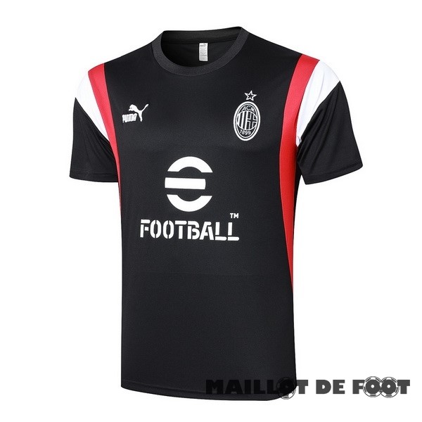 Foot Maillot Pas Cher Entrainement AC Milan 2023 2024 Noir Rouge Blanc