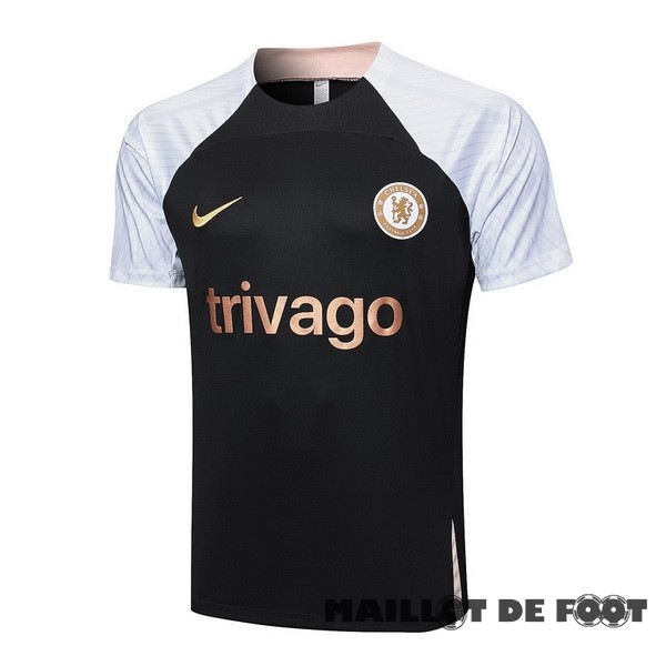 Foot Maillot Pas Cher Entrainement Chelsea 2023 2024 Noir Blanc