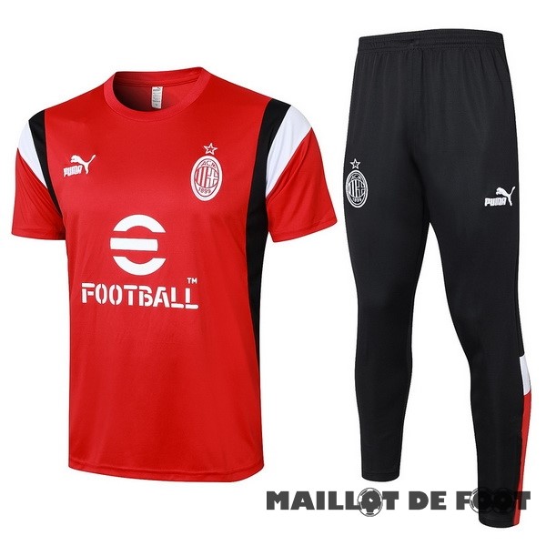 Foot Maillot Pas Cher Entrainement Ensemble Complet AC Milan 2023 2024 Rouge I Noir Blanc