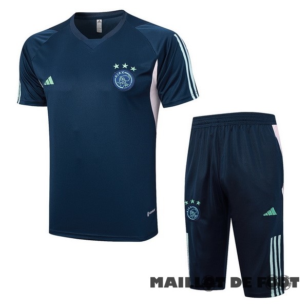 Foot Maillot Pas Cher Entrainement Ensemble Complet Ajax 2023 2024 Bleu Marine Rose