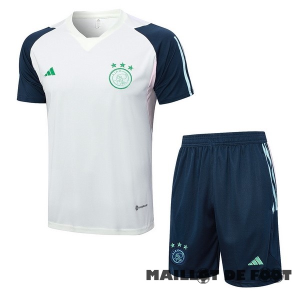 Foot Maillot Pas Cher Entrainement Ensemble Complet Ajax 2023 2024 Gris Bleu