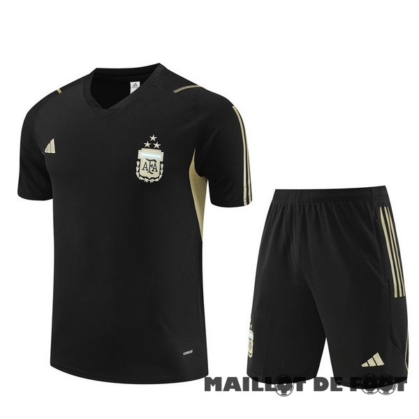 Foot Maillot Pas Cher Entrainement Ensemble Complet Argentine 2023 Noir Jaune