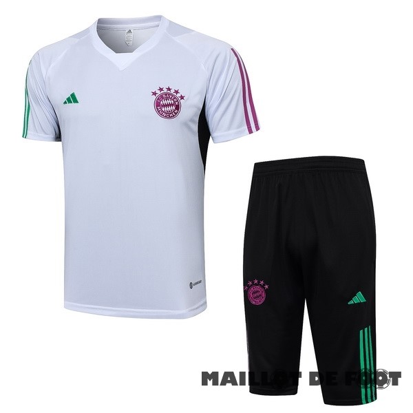 Foot Maillot Pas Cher Entrainement Ensemble Complet Bayern Múnich 2023 2024 Blanc Noir Purpura