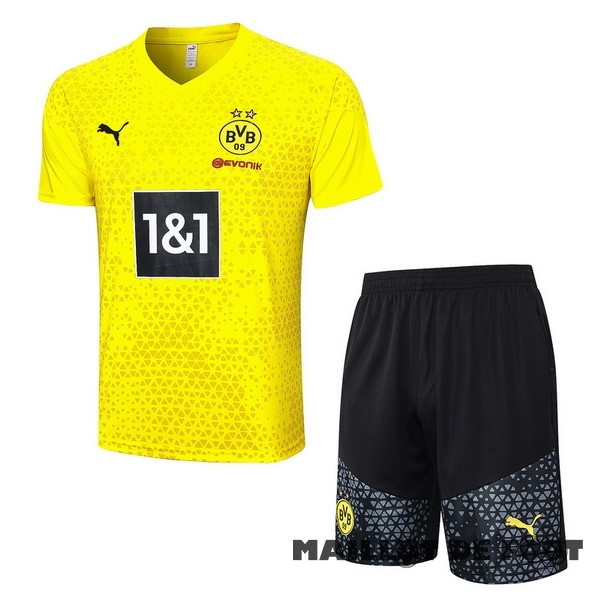 Foot Maillot Pas Cher Entrainement Ensemble Complet Borussia Dortmund 2023 2024 Jaune Noir Gris