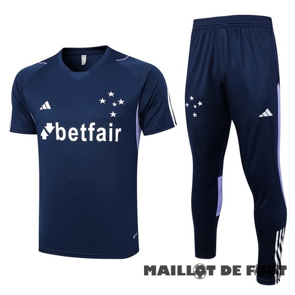 Foot Maillot Pas Cher Entrainement Ensemble Complet Cruzeiro 2023 2024 Bleu Marine Purpura