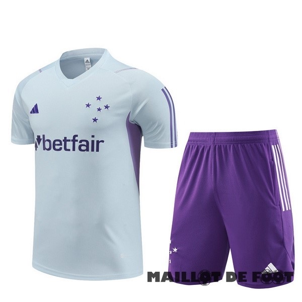 Foot Maillot Pas Cher Entrainement Ensemble Complet Cruzeiro 2023 2024 Gris Purpura