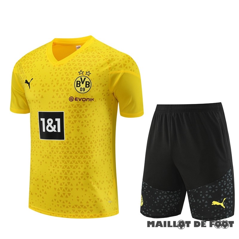 Foot Maillot Pas Cher Entrainement Ensemble Complet Enfant Borussia Dortmund 2023 2024 Jaune I Noir