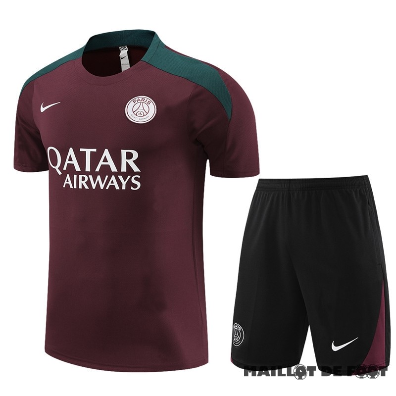 Foot Maillot Pas Cher Entrainement Ensemble Complet Enfant Paris Saint Germain 2023 2024 Bordeaux Noir