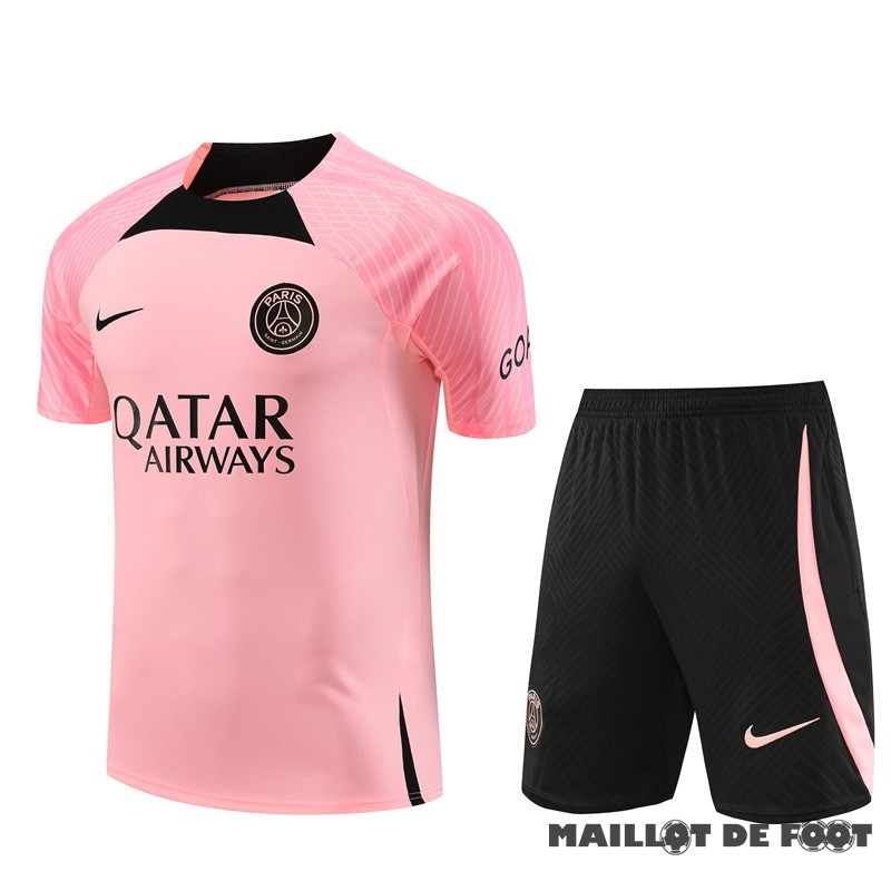 Foot Maillot Pas Cher Entrainement Ensemble Complet Enfant Paris Saint Germain 2023 2024 Rose Noir