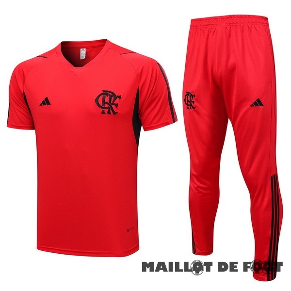 Foot Maillot Pas Cher Entrainement Ensemble Complet Flamengo 2023 2024 Rouge Noir