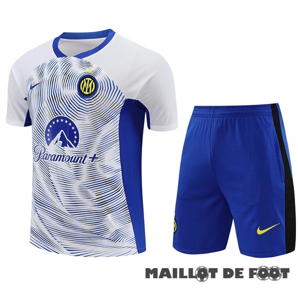 Foot Maillot Pas Cher Entrainement Ensemble Complet Inter Milán 2023 2024 Blanc Bleu