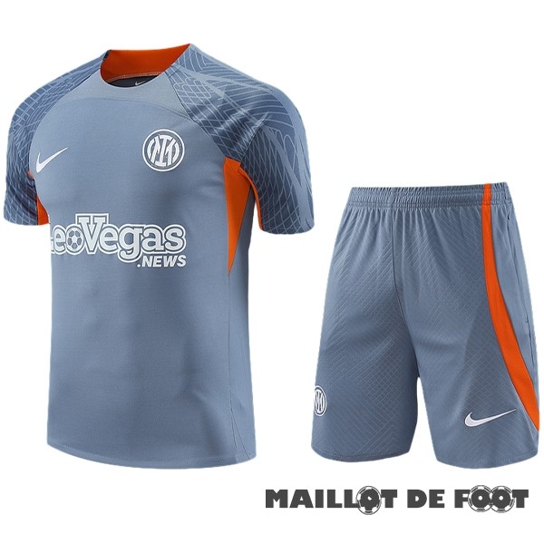 Foot Maillot Pas Cher Entrainement Ensemble Complet Inter Milán 2023 2024 Gris Orange