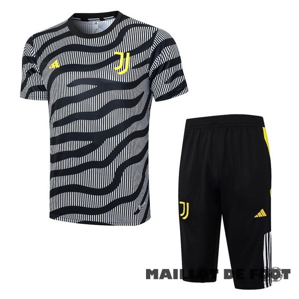 Foot Maillot Pas Cher Entrainement Ensemble Complet Juventus 2023 2024 Gris Noir