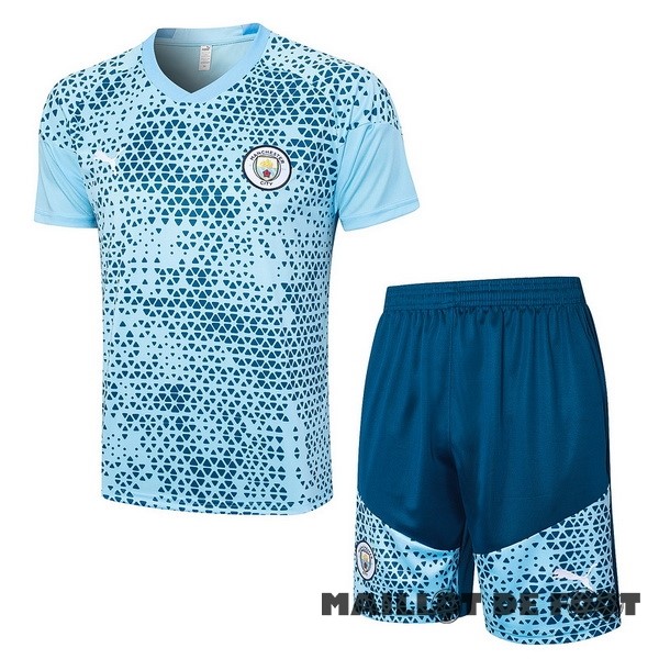 Foot Maillot Pas Cher Entrainement Ensemble Complet Manchester City 2023 2024 Bleu