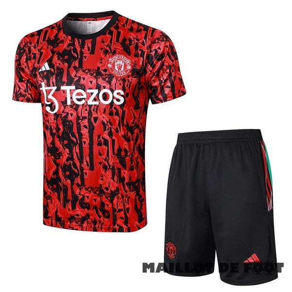 Foot Maillot Pas Cher Entrainement Ensemble Complet Manchester United 2023 2024 Rouge Noir