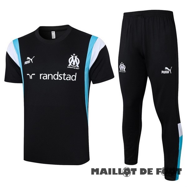 Foot Maillot Pas Cher Entrainement Ensemble Complet Marsella 2023 2024 Noir Bleu Blanc