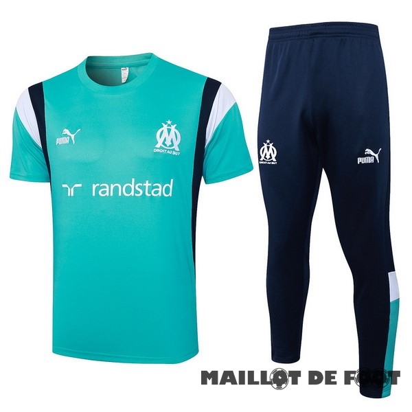 Foot Maillot Pas Cher Entrainement Ensemble Complet Marsella 2023 2024 Vert Blanc Bleu