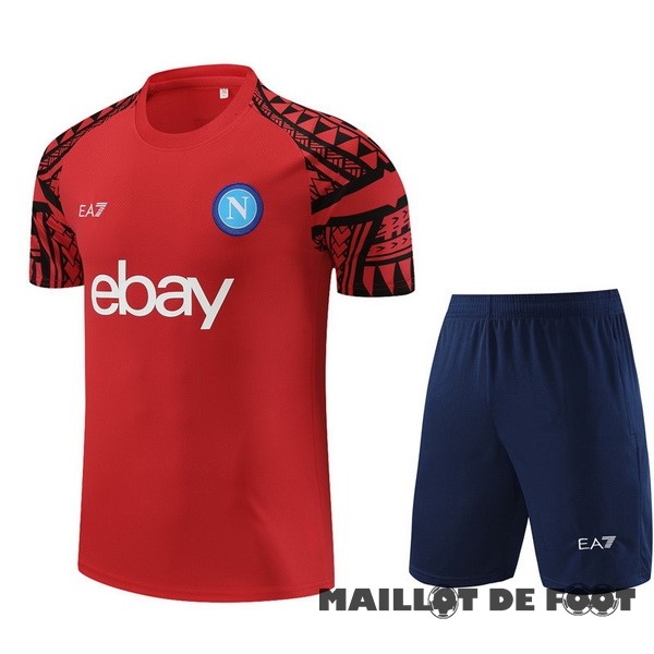 Foot Maillot Pas Cher Entrainement Ensemble Complet Napoli 2023 2024 Rouge Bleu Marine