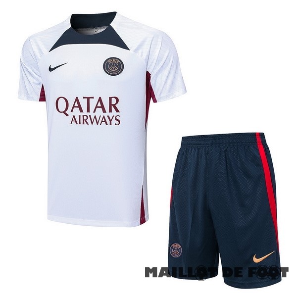 Foot Maillot Pas Cher Entrainement Ensemble Complet Paris Saint Germain 2023 2024 Blanc Rouge Bleu