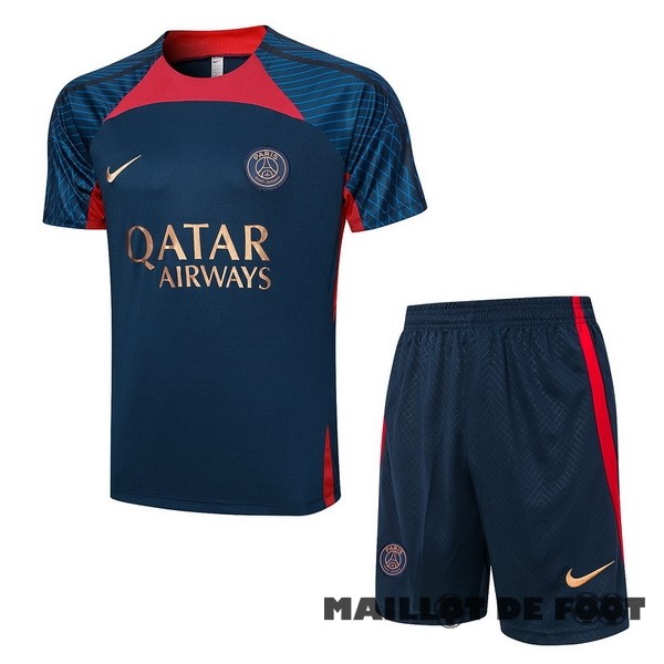 Foot Maillot Pas Cher Entrainement Ensemble Complet Paris Saint Germain 2023 2024 Bleu Marine Rouge