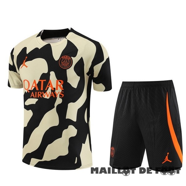 Foot Maillot Pas Cher Entrainement Ensemble Complet Paris Saint Germain 2023 2024 Jaune Noir Orange