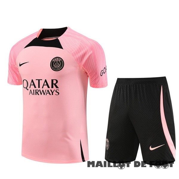 Foot Maillot Pas Cher Entrainement Ensemble Complet Paris Saint Germain 2023 2024 Rose Noir