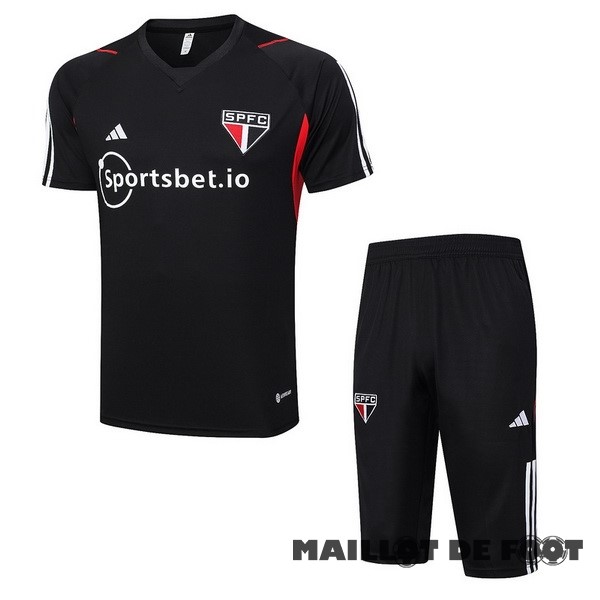 Foot Maillot Pas Cher Entrainement Ensemble Complet São Paulo 2023 2024 Noir II Rouge