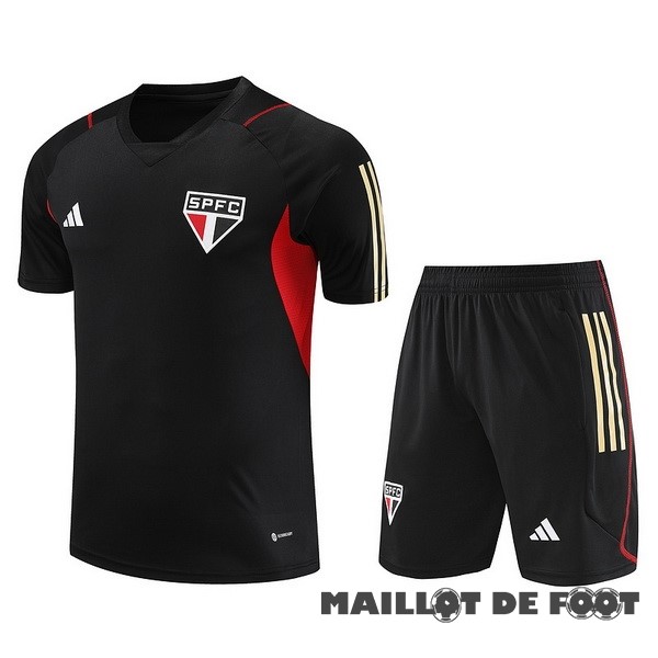 Foot Maillot Pas Cher Entrainement Ensemble Complet São Paulo 2023 2024 Noir Rouge