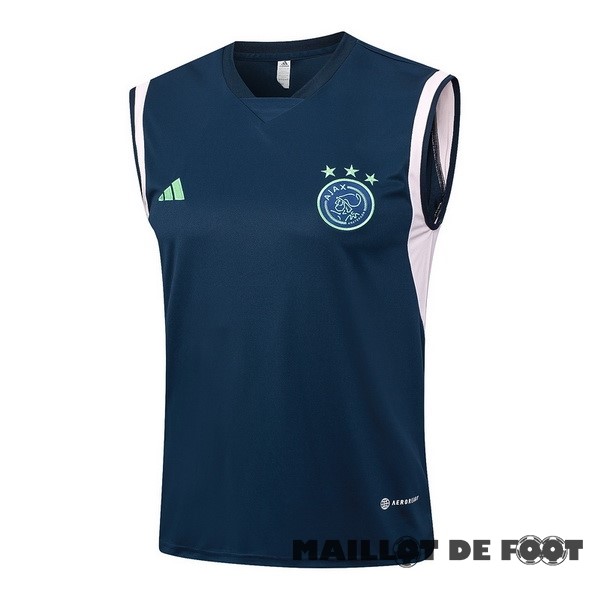 Foot Maillot Pas Cher Entrainement Sans Manches Ajax 2023 2024 Bleu Marine Rose