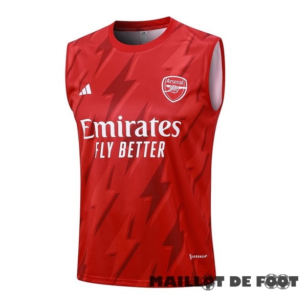 Foot Maillot Pas Cher Entrainement Sans Manches Arsenal 2023 2024 Rouge Blanc