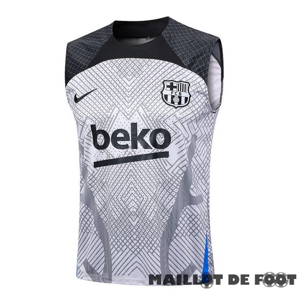 Foot Maillot Pas Cher Entrainement Sans Manches Barcelona 2023 2024 Gris Noir