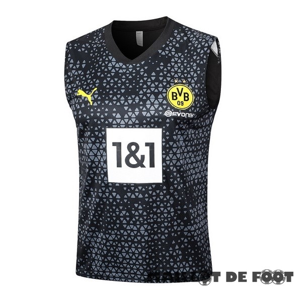 Foot Maillot Pas Cher Entrainement Sans Manches Borussia Dortmund 2023 2024 Noir Gris