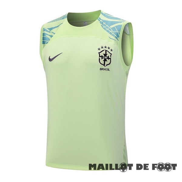 Foot Maillot Pas Cher Entrainement Sans Manches Brésil 2023 Vert