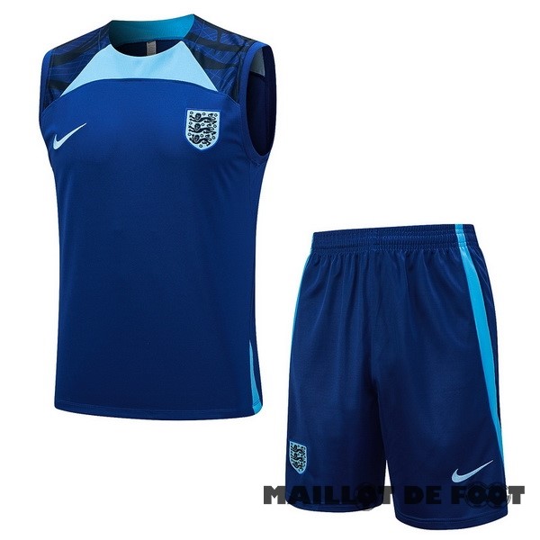 Foot Maillot Pas Cher Entrainement Sans Manches Ensemble Complet Angleterre 2023 Bleu