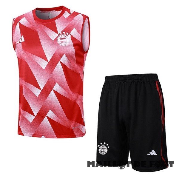 Foot Maillot Pas Cher Entrainement Sans Manches Ensemble Complet Bayern Múnich 2023 2024 Rouge Blanc Noir