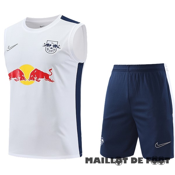 Foot Maillot Pas Cher Entrainement Sans Manches Ensemble Complet Leipzig 2023 2024 Blanc Bleu Marine