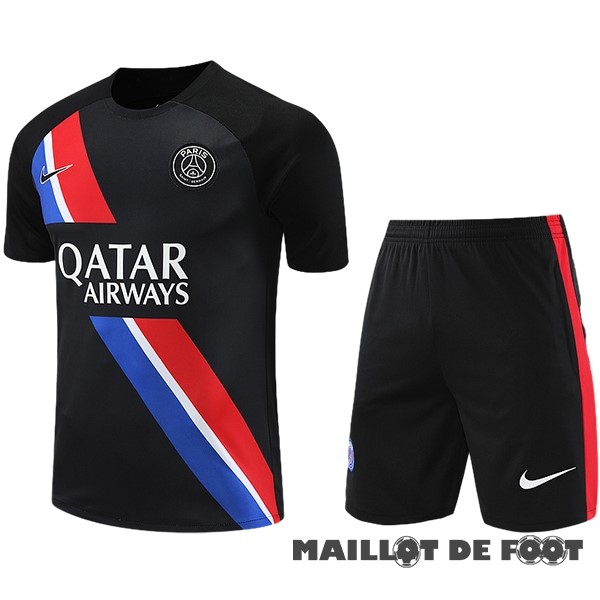 Foot Maillot Pas Cher Entrainement Sans Manches Ensemble Complet Paris Saint Germain 2023 2024 Noir Rouge Bleu