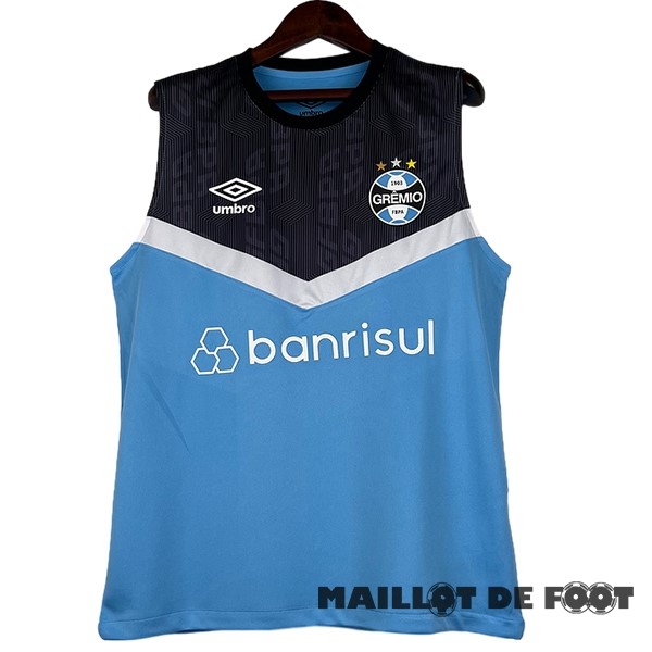 Foot Maillot Pas Cher Entrainement Sans Manches Grêmio 2023 2024 Bleu Gris