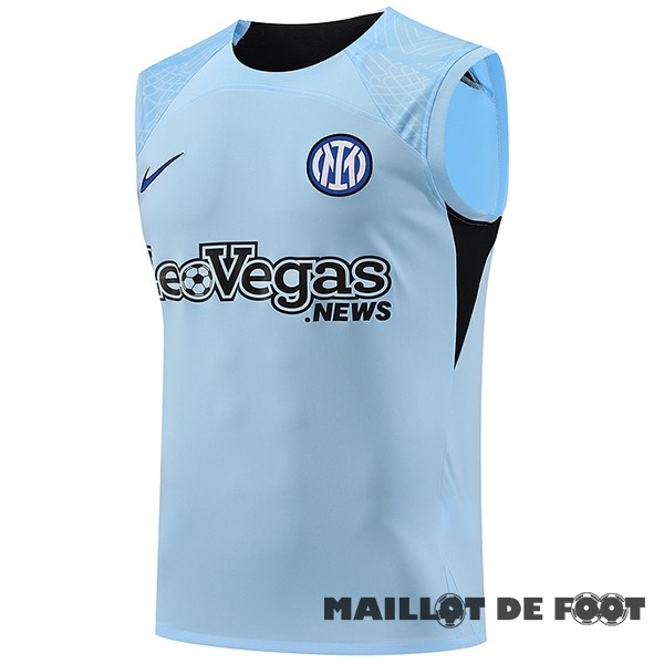 Foot Maillot Pas Cher Entrainement Sans Manches Inter Milán 2023 2024 Bleu