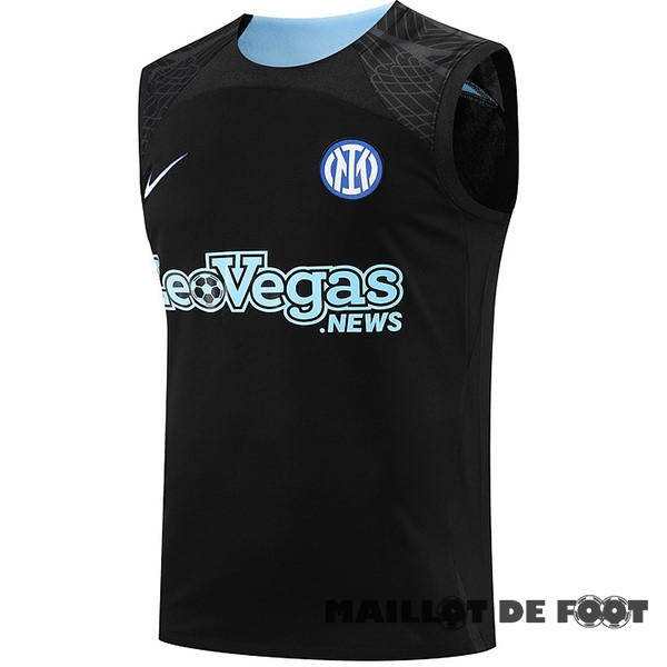 Foot Maillot Pas Cher Entrainement Sans Manches Inter Milán 2023 2024 Noir