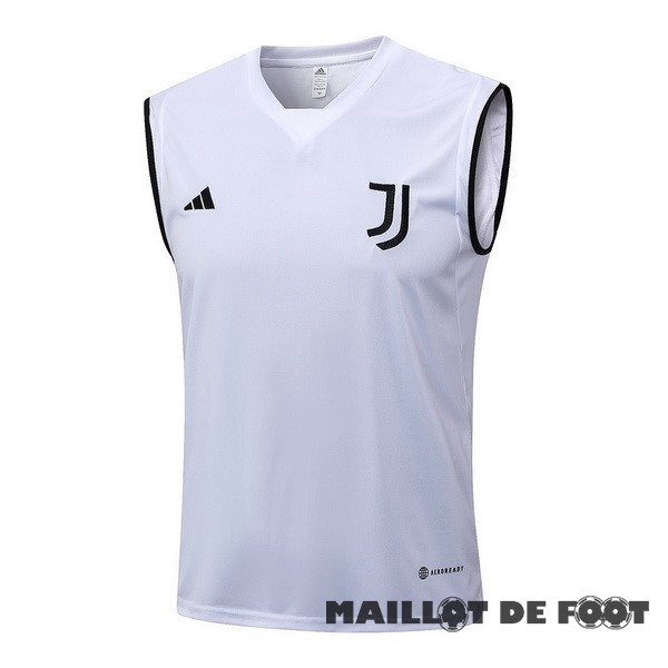 Foot Maillot Pas Cher Entrainement Sans Manches Juventus 2023 2024 Blanc Noir