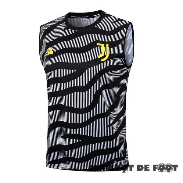 Foot Maillot Pas Cher Entrainement Sans Manches Juventus 2023 2024 Gris Noir Jaune