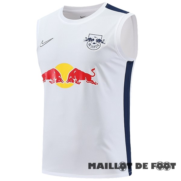 Foot Maillot Pas Cher Entrainement Sans Manches Leipzig 2023 2024 Blanc Bleu